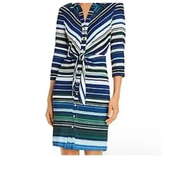 T Tahari Striped Shirt Dress NWOT - Picture 6 of 6
